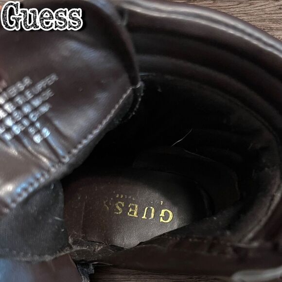 Preowned EUC GUESS Quilted Lace-Up Platform Heeled Boots – Size 5.5M - Picture 11 of 11